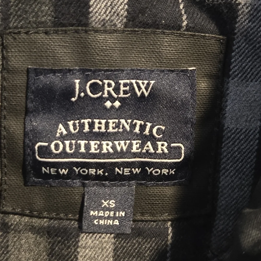 J Crew Mens Black Thinsulate Lined Hayes Waxed Canvas Cargo Field Coat XS